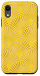 Coque pour iPhone XR Ambre Glow Jaune Orange Art Déco Motif éventail