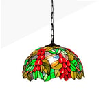 B·LED BARCELONA LED BarcelonaLED Lampe suspendue de plafond Tiffany baroque rétro vintage abat-jour en verre mosaïque fruitée en verre Ø31 cm E27 pour salon chambre à coucher