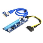 Chenyang PCI-Express X1 à X16 Adaptateur de Carte GPU Riser avec câble d'alimentation USB 3.0 et SATA