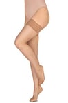 Annes styling Calze Rete Bas résille en nylon avec dessus en dentelle en silicone - Beige - S