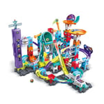 VTech - Marble Rush, Circuit à Billes Électronique Space Magnetic Mission Set XL300E, 120 Pièces, 10 Billes + Extension Électronique Circuit à Billes Grande Roue Motorisée, 3 Pièces