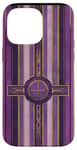 Coque pour iPhone 14 Pro Max Housse de Bible Violet Art Déco Rayures Faith Over Fear