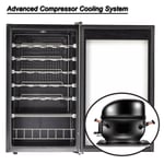 SMAD 95L 33 Bottles Wine Fridge Beverage Cooler Wine Chiller Stainless Steel