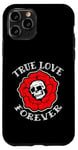 Coque pour iPhone 11 Pro Retro Vintage True Love Forever Skull and Flower Memento Mori