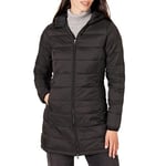 Amazon Essentials Doudoune à Capuche Légère et Imperméable avec Fermeture Éclair Intégrale (Disponible en Grande Taille) Femme, Noir, XXL