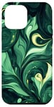 iPhone 14 Pro Max Aesthetic Green Nature Plants Swirling Pattern Case