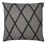 Ikat Orissa Linen Cushion Cover 50x50 - Grey/Black