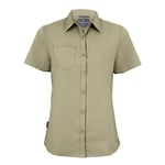 Craghoppers Womens Expert Kiwi Short Sleeved Shirt, Pebble, Size 10