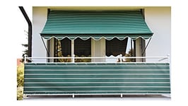 Angerer Store à serrage exclusif – Auvent pour protection solaire et protection contre la pluie – Montage sans perçage ni chevilles – Store de balcon idéal pour les appartements en location (350 cm, vert)