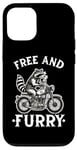 Coque pour iPhone 13 Pro Free And Furry Racoon Moto Rider Biker Raton laveur