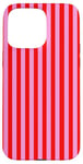 iPhone 15 Pro Max Pastel Pink and Red Stripes Geometric Vertical Lines Pattern Case