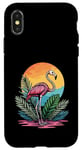 Coque pour iPhone X/XS Rose Flamant Rose Squelette Rétro Graphique Été