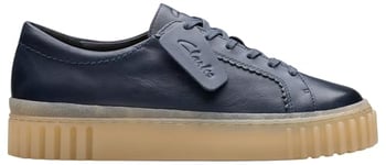 Clarks Femme Mayhill Walk Basket, Cuir Bleu Marine, 38 EU