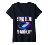 Womens Virtual Reality Athlete Funny VR Gamer Console Headset V-Neck T-Shirt