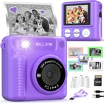 Appareil Photo À Impression Instantanée Pour Enfants, 6,1 Cm 1080P Hd Numérique À Impression Instantanée Pour Enfants, Appareils Photo Polaroid Rechargeables De 32 Go Avec Lecteur De Musique Et