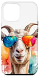 Coque pour iPhone 14 Pro Max Chèvre Lunettes De Soleil Coloré Drôles Animaux Imprimé