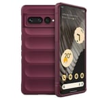 Wine Red Tpu + Flannel Phone Case -Yhteensopiva Google Pixel 7 Pron Kanssa