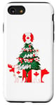 Coque pour iPhone SE (2020) / 7 / 8 Pull de Noël moche avec drapeau canadien et arbre de Noël