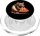 Drôle de rat mangeant des pizzas peperoni PopSockets PopGrip pour MagSafe