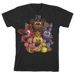 Five Nights at Freddy Character Plushies Boy Black T-shirt XL