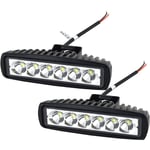 2 x 15,2 cm 18W led Lampe de Travail Bar Spot Off Road Camion suv 4WD Conduite Feux de Brouillard(2x18 FGB-Spot)