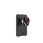 Golden Flow - Design abstrait luxueux noir et or PopSockets PopWallet pour MagSafe