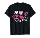 Cute Happy Valentines Day Cute Love Heart Pattern Women Kids T-Shirt