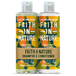 Faith In Nature Natural Grapefruit & Orange Shampoo and Conditioner Set, Invigorating, Vegan & Cruelty Free, No SLS or Parabens, For Normal to Oily Hair, 400ml