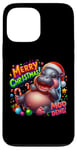 Coque pour iPhone 13 Pro Max Adorable bébé hippopotame Moo Deng Merry Christmas Cheer