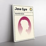 Big Box Art Book Cover Jane Eyre Charlotte Bronte Canvas Wall Art Print Ready to Hang Picture, 76 x 50 cm (30 x 20 Inch), White, Pink, Pink