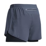 2023 Sport Shorts Män Sportswear Dubbeldäck Träning Kortbyxa Sommar 2 I 1 Strand Homme Kläder Jogging Gym Löpning Shorts Z M Gray