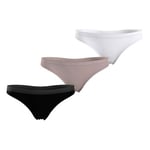 Tommy Hilfiger Truser 3P Everyday Luxe Thong Svart/Hvit 3XL Dame