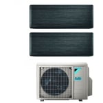 Bluevolution climatiseur inverter dual split série stylish real blackwood 9+15 avec 2mxm50m9/n r-32 wi-fi intégré 9000+15000 couleur bois noir