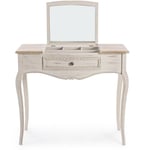 Bizzotto - Console coiffeuse en bois avec miroir et rangements - garance