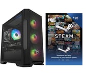 Pcspecialist Icon 240 Gaming PC & £20 Steam Wallet Card Bundle - AMD Ryzen™ 5, RTX 4060, 1 TB SSD, Black