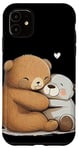 Coque pour iPhone 11 Adorable câlin en peluche pour les amoureux des ours en peluche et des animaux en peluche