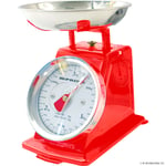 3kg Red Mechanical Kitchen Scales Traditional Retro Weighing Scales With Bowl