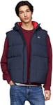 Tommy Jeans Veste sans Manches Homme Essential Down Vest avec Capuche, Bleu (Dark Night Navy), XXL