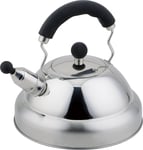 Buckingham Stove Top Induction Whistling Kettle 3 Litre-Stainless Steel Matt Fi