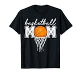 Basketball Mom Mother Leopard Basketball Hoop Net Game Day T-Shirt