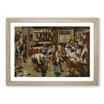 Big Box Art Pieter Bruegel The Elder The Country Brawl Framed Wall Art Picture Print Ready to Hang, Oak A2 (62 x 45 cm)