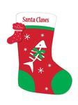 Christmas Stocking Santa Claws Fish Bone Design Pet Cat Red Green White Colour