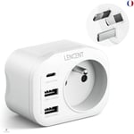 LENCENT Adaptateur Prise AU Australie Chine Nouvelle-Zélande, avec 2 Ports USB