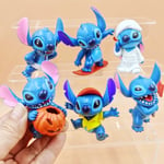 6pcs Disney Stitch Figures Figurines Doll House Cake Ornament Decor Toy 6-9cm