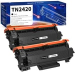 Skydo TN2420 TN2410 Cartouche de Toner, 2 Noir, Compatible pour Brother DCP-L2510D DCP-L2530DW DCP-L2550DN HL-L2310D HL-L2350DW HL-L2370DN HL-L2375DW MFC-L2710DW MFC-L2710DN MFC-L2730DW MFC-L2750DW