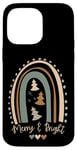 iPhone 14 Pro Max Boho Rainbow Merry And Bright Christmas Retro Xmas Case