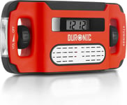 Duronic Apex Radio / Alarme / Lampe Torche / Chargeur USB dynamo et solaire ? à affichage numérique Ne nécessite aucune pile