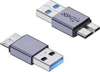 10Gbps USB3.1 à Micro B Externe Disque Dur Adaptateur USB3.1 Mâle à USB3.0 Micro B Mâle Charge Données Connecteur. pour Disque Dur Externe SSD,Appareil Photo Numérique,Téléphone,2Pcs(Q977)