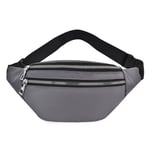 Oxford Cloth Fanny Pack Casual midjeveske for reiseshopping Grå