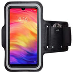 CoverKingz Brassard de Sport pour Xiaomi Redmi 7 - Brassard pour Smartphone, Accessoire de Sport avec Poche pour Les clés Redmi 7 - Accessoire Sport, Brassard téléphone Portable Noir